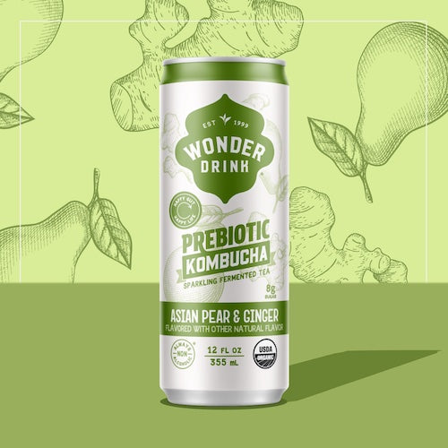pear kombucha, wonder drink asian pear & ginger kombucha